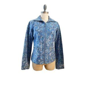 Chico's Size S Small (0) Reptile Zip Front Lined Leather Jacket